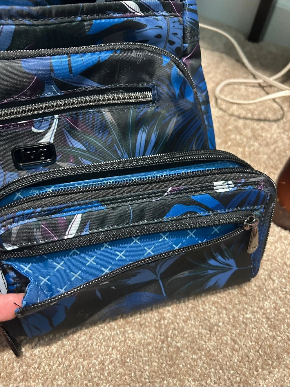 Lug Blue Tropical Print Crossbody Bag and Matching Wallet